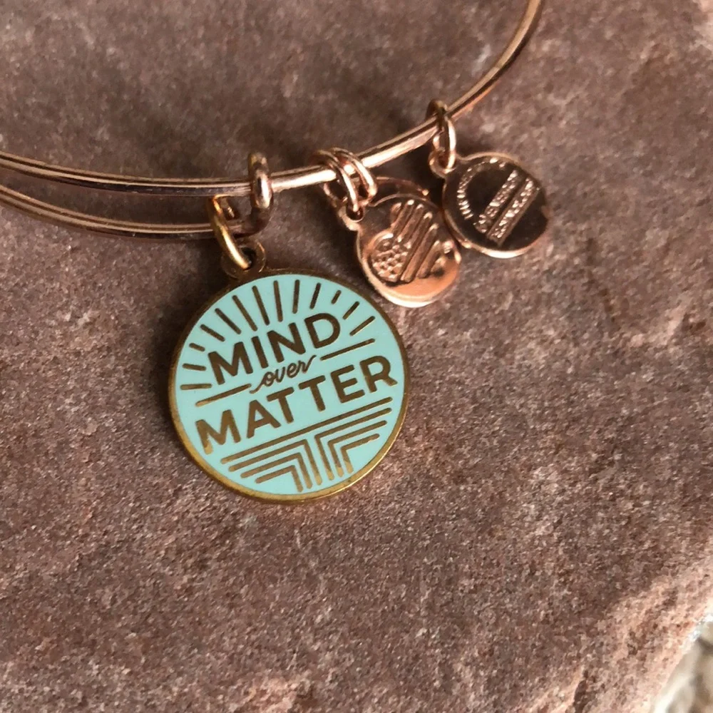 Alex and Ani - Mind Over Matter Rose Gold Bangle Charm Bracelet